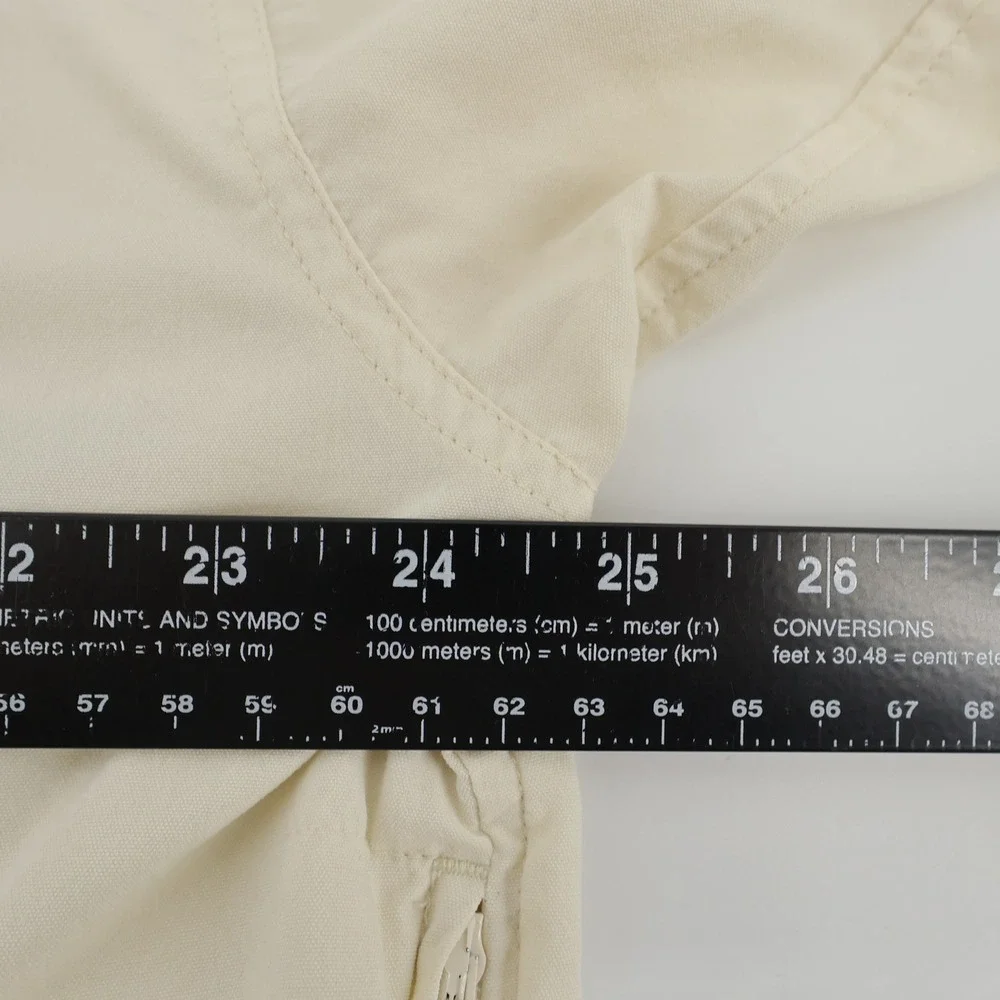 The North Face Mens XL Nylon  Long Sleeve‎ Button Up Shirt Beige Vented - Flaws